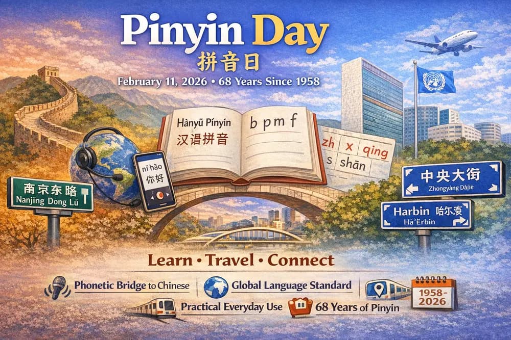 Street sign in Shanghai displaying pinyin